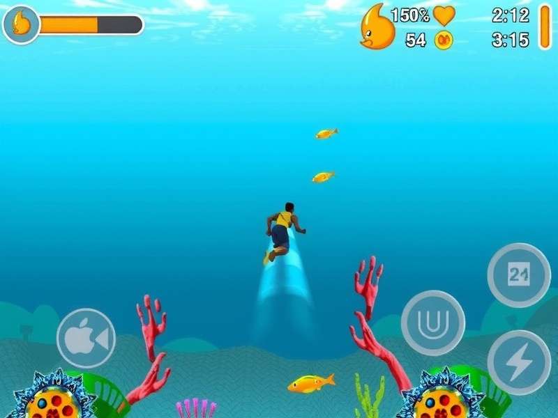 Sea Sprinter gameplay screenshot showing underwater racing